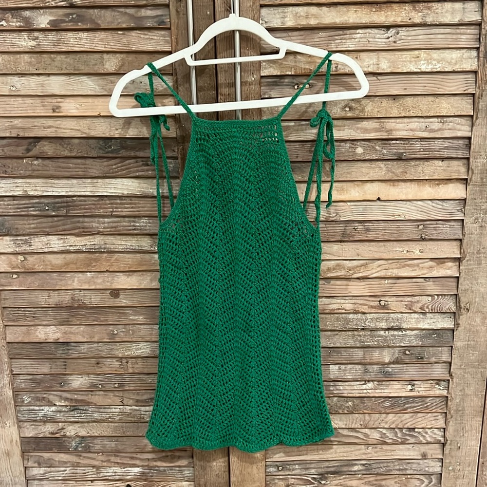 Adorable green knit coverup